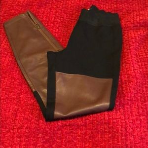 Paige leather black and brown leggings